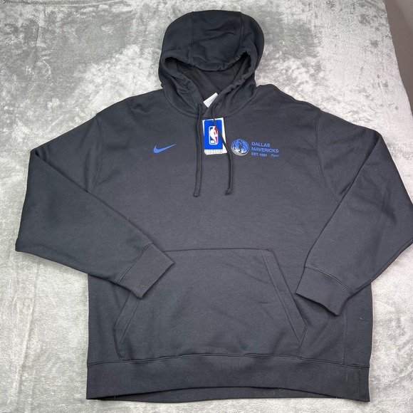 Nike Dallas Mavericks Club Fleece Pullover Hoodie Men Medium Black Athletic Warm - Picture 1 of 10